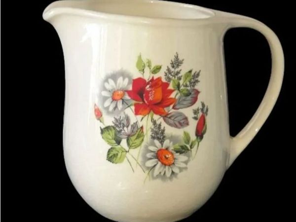 Vintage 1960s Ceramic Floral Jug/Pitcher - Main image
