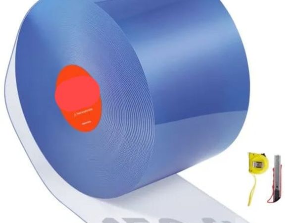 PVC Strip Curtain, 45.7 m Length x 20 cm Width, Pl - Main image