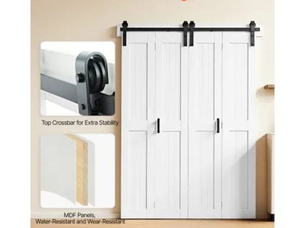 Bifold Barn Door, 1524 x 2134 mm, MDF Bi-Fold Slid - Main image