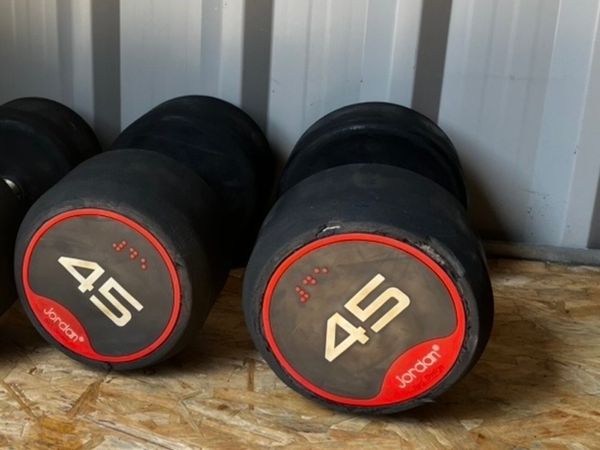 2x45kg Jordan rubber dumbbells - Main image