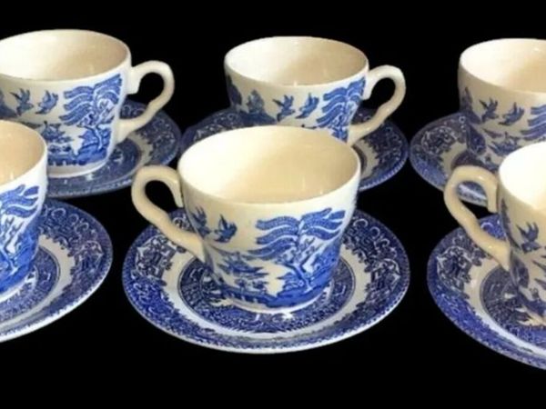 Vintage English Ironstone "Old Willow" Tea Set - Main image
