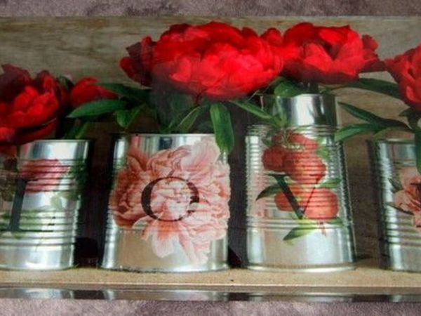 BNIB "LOVE" Peonies Canvas Wall Art (30") - Main image