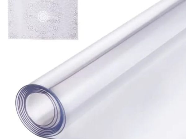 Plastic Table Cover, 36 x 54 Inch 1.5 mm Thick Cle - Main image