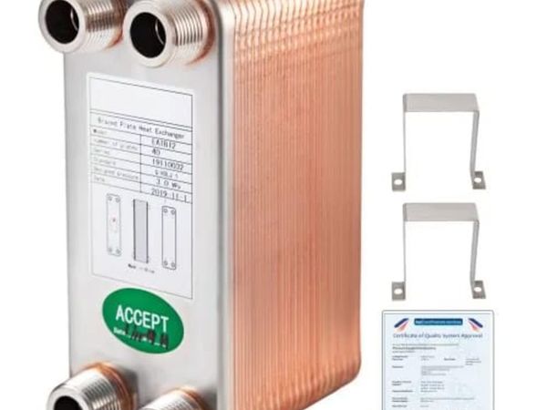 Heat Exchanger 3/4” MNPT Ports Brazed Plate Heat E - Main image