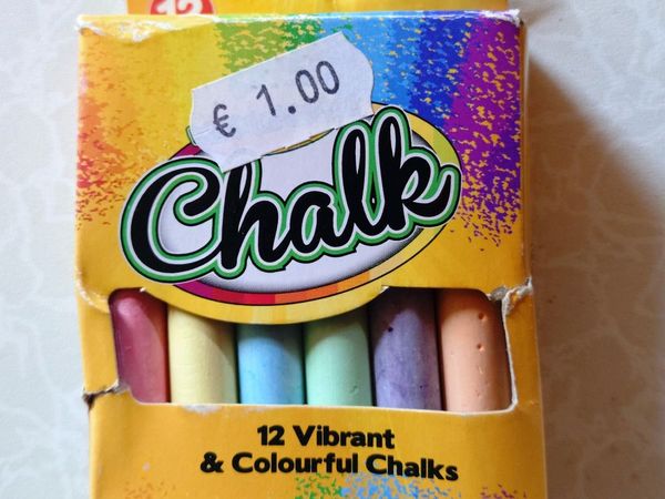 Box Of Chalk & A Packet Of Streamers (new). - Main image