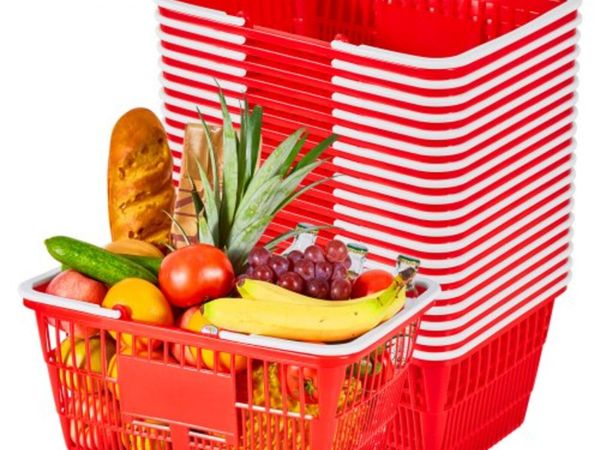 Shopping Baskets, 20 PCS, 21L Stackable PE Plastic - Main image