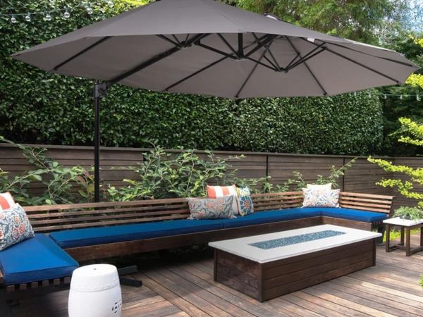 Double Parasol Patio Umbrella Garden Sun Shade w/ - Main image