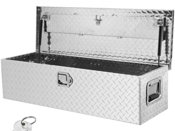 Truck Bed Tool Box, Diamond Plate Tool Box with Si - Main image