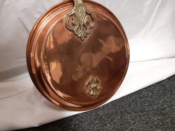 Antique copper & brass bed warmer - Main image