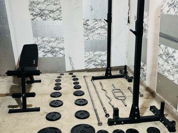 HEAVY DUTY RACK STANDS IRON WEIGHTS BEN BARS - Main image
