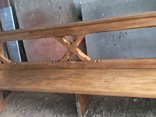 7 foot pitch pine bench - Main image