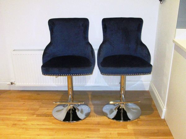 Bar Stools Navy Velvet - Main image