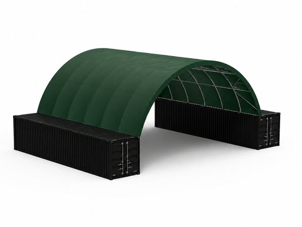 40ft x 40ft Container Shelter with Rear Wall - Main image