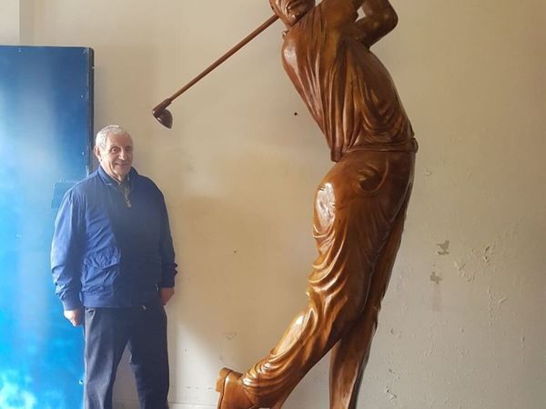 Larger Than Life Teak Golfer (8'3" Tall) - Main image