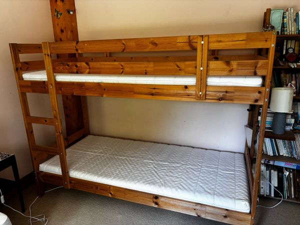 3 IKEA MYDAL solid wood bunk beds with mattresses - Main image