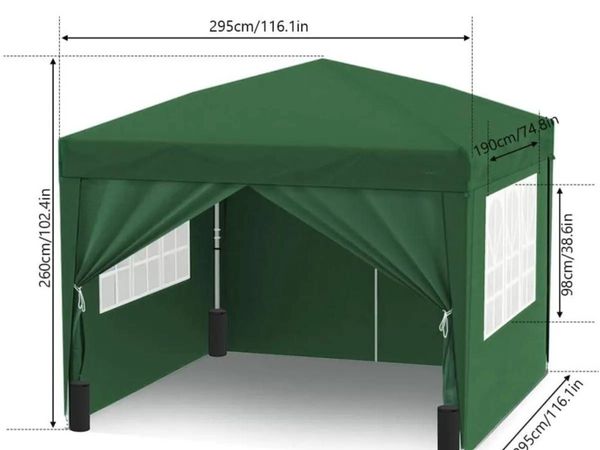 Gazebo 3m x 3m Folding Canopy Tent with Weights - Main image