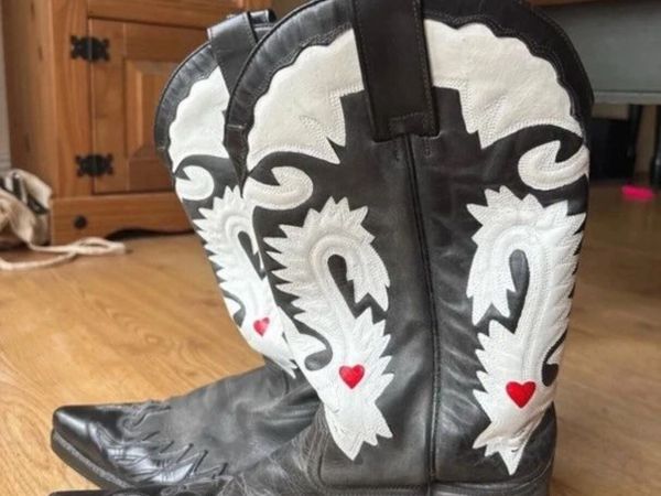 Sendra Vintage Black Leather Cowboy Boots - Main image
