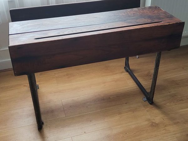 school desk - 2 seats - original old - Main image