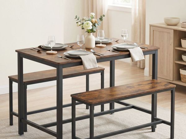 Dining Table With 2 Benches - FREE P&P - Main image