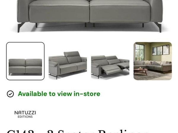 Natuzzi 3seater leather sofa like new - Main image