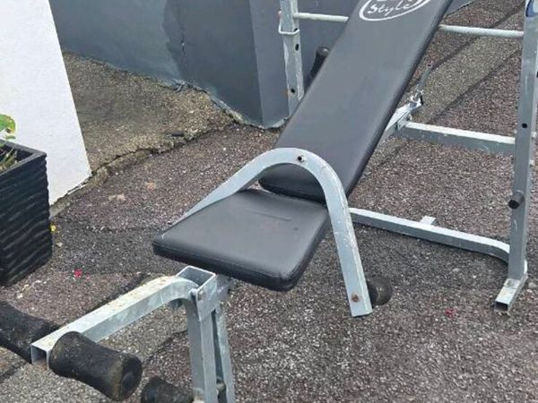 Folding gym bench with weights - Main image