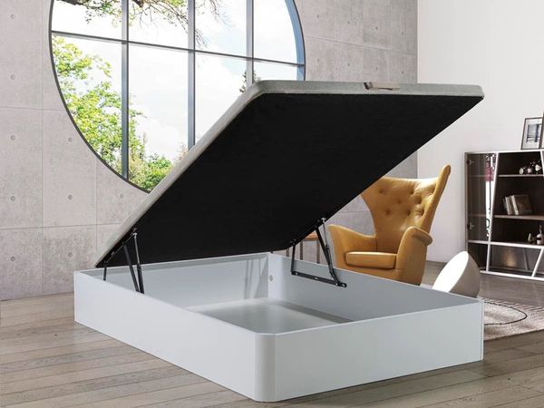 White Ottoman Storage Bed single - Main image