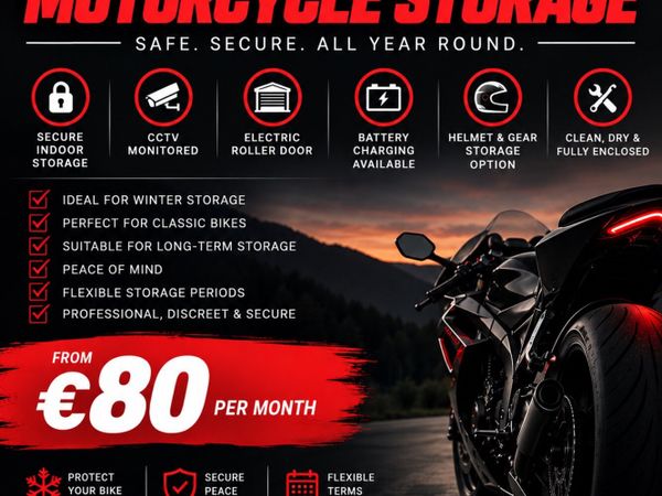 🏍️ SECURE INDOOR MOTORCYCLE STORAGE – CARLOW - Main image