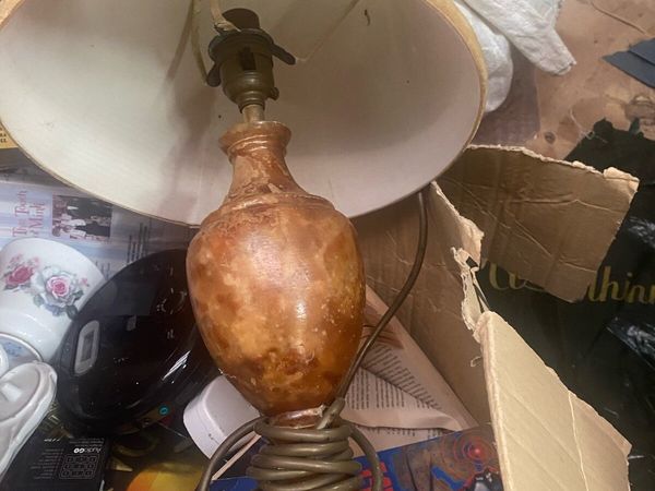 Vintage table lamp and shade - Main image