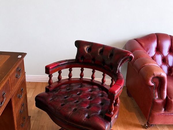 Chesterfield Oxblood Captains Swivel Chair - Main image