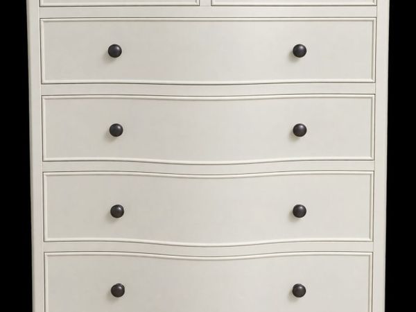 French Style 6 Drawer Bedroom Chest – Cream - Main image