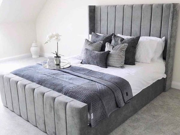 Double & King Size Bed Frame With Mattress Opt - Main image