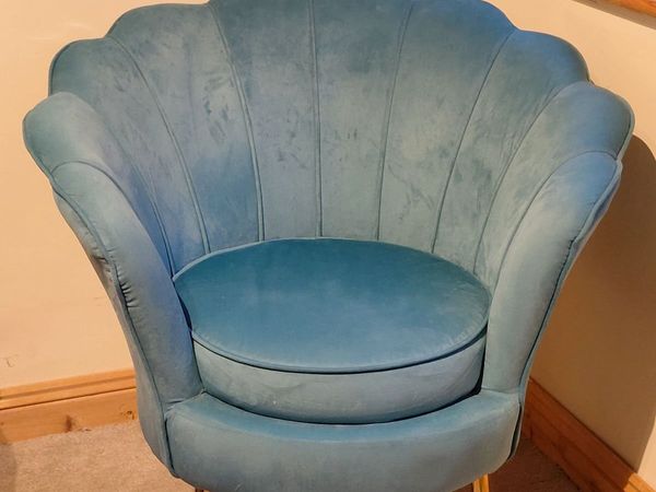 Duck egg velvet chair - Main image