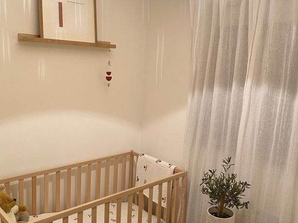 Oak cot and ikea changing table - Main image