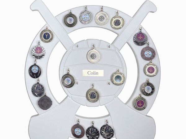 White GAA Football Hurling Camogie Medal Holder - Main image