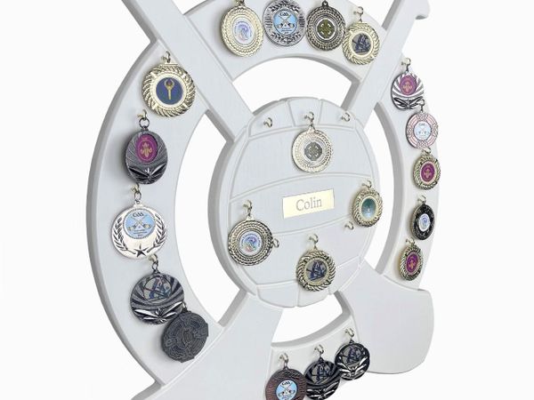 White GAA Football Hurling Camogie Medal Holder - Main image