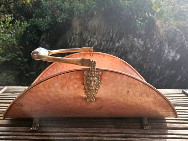 Antique Copper & Brass Log Carrier - Delivered - Main image