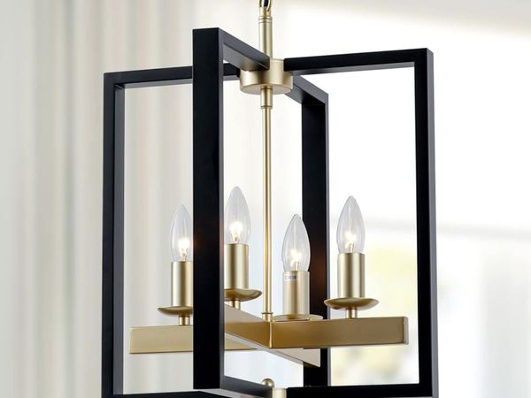 Industrial Lantern Chandelier 4-Light Modern - Main image