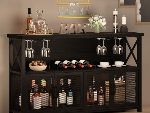 Wine Bar Cabinet Industrial Coffee Cabinets 120CM - Main image