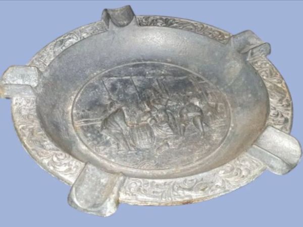 Vintage Heavy Cast Pewter 8" Ashtray - Main image