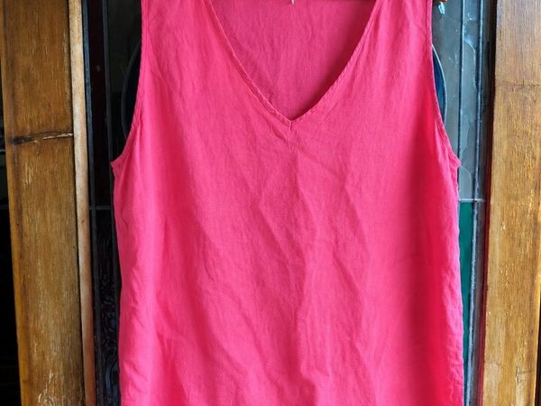 F&F pink sleeveless V-neck tank top. Viscose. Size - Main image
