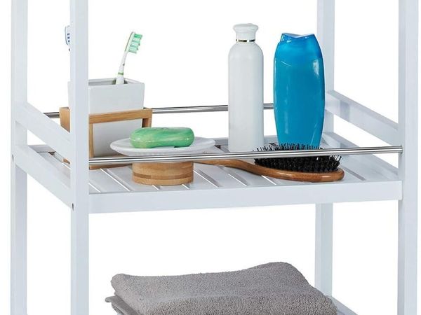Bamboo Serving Cart 3 Tiers 360° Casters Stainless - Main image