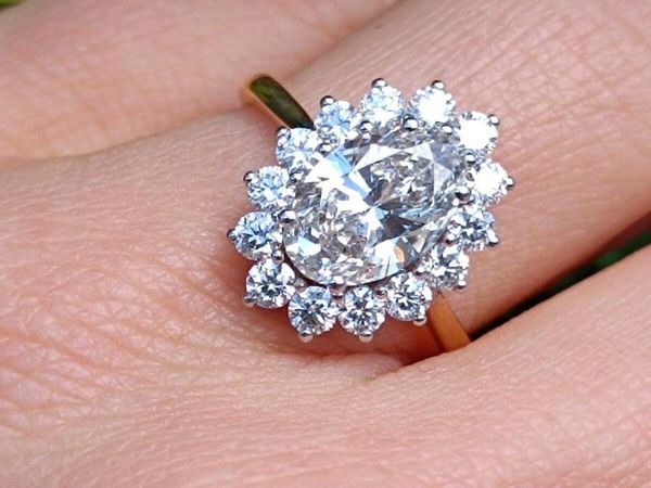 Lab Diamond Ring 2.5 ca , 18k Yellow Gold - Main image