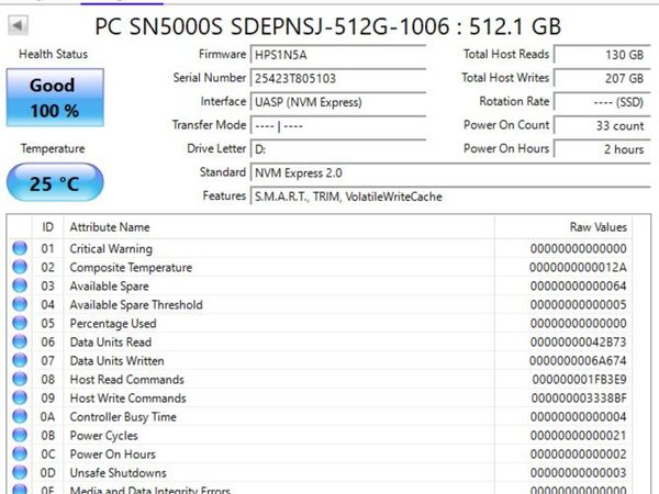 SN5000S NVMe - 512GB, M.2 2280 -6000MB/s /4200B/s - Main image