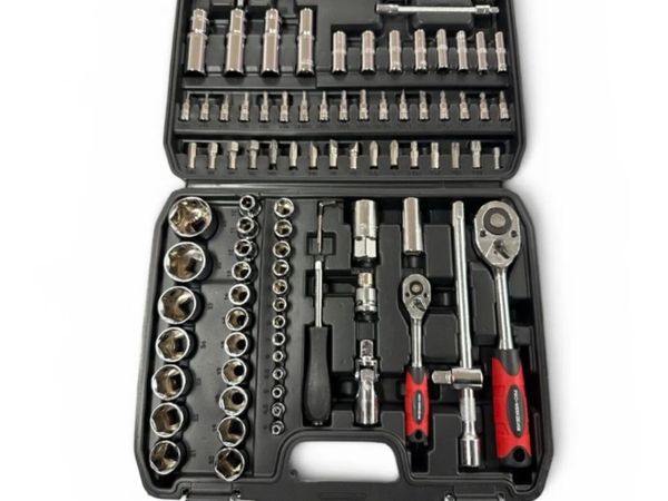 Brand New 100Pc 1/4” & 1/2” Socket Set - Main image