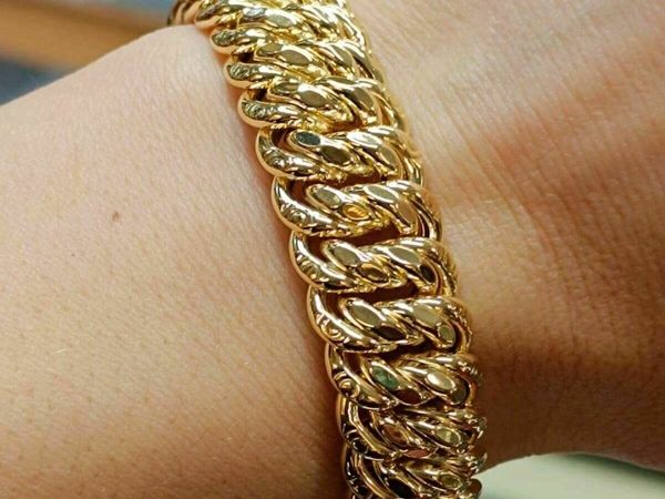 9k Yellow Gold Byzantine Bracelet , Brand New - Main image