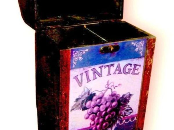 Vintage Wooden Double Wine Bottle Carrier - Main image