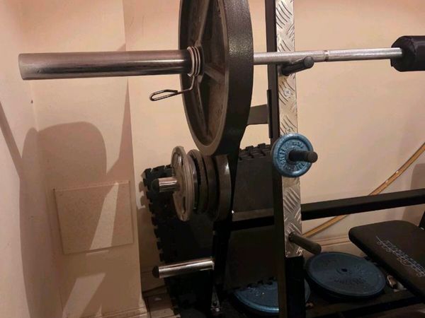 Squat rack, bench, olympic bar and 100kg - Main image