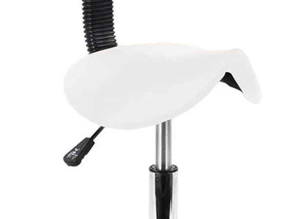 PU Leather Swivel Saddle Stool with Footrest - Main image