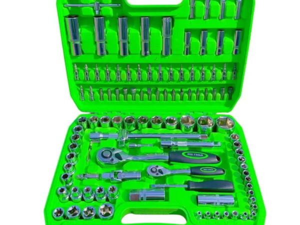 108 Piece 1/4″ & 1/2″ Drive Socket, Ratchet & Bits - Main image