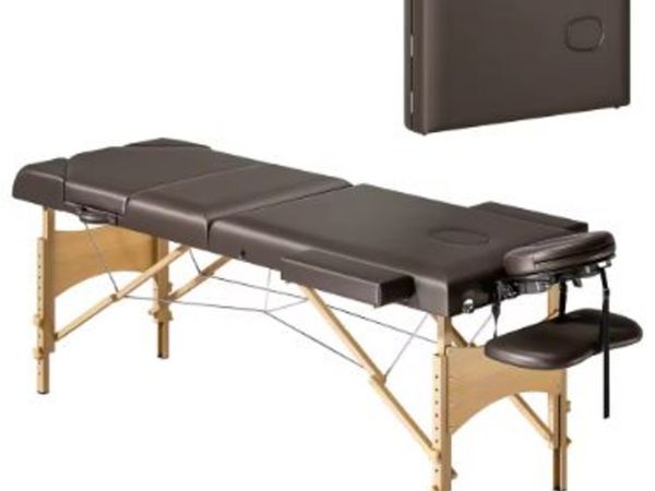 3-Zone Folding Wooden Massage Table with Adjustab - Main image